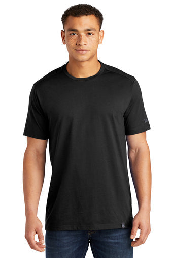 New Era Heritage Blend Crew Tee with custom logo embroidery
