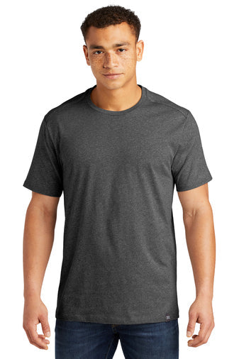 New Era Heritage Blend Crew Tee with custom logo embroidery