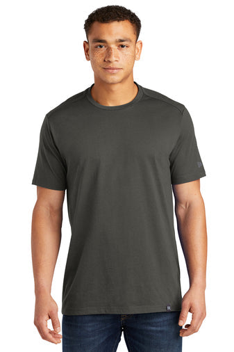 New Era Heritage Blend Crew Tee with custom logo embroidery