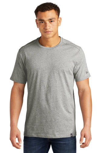 New Era Heritage Blend Crew Tee with custom logo embroidery