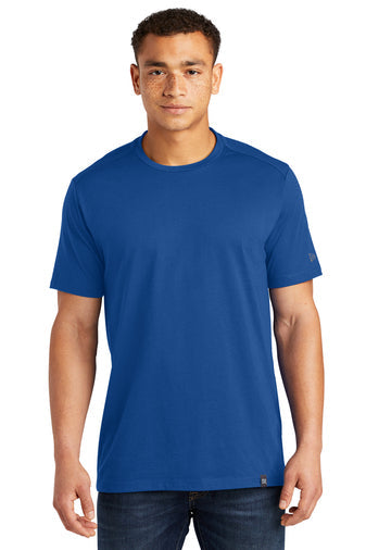 New Era Heritage Blend Crew Tee with custom logo embroidery