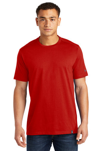 New Era Heritage Blend Crew Tee with custom logo embroidery