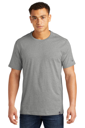 New Era Heritage Blend Crew Tee with custom logo embroidery