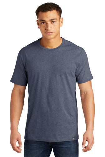 New Era Heritage Blend Crew Tee with custom logo embroidery