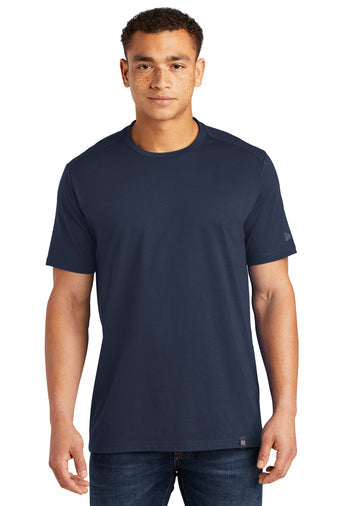 New Era Heritage Blend Crew Tee with custom logo embroidery