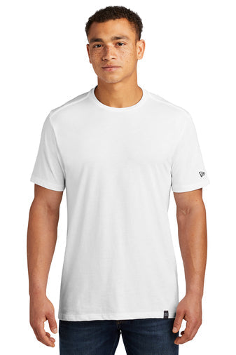 New Era Heritage Blend Crew Tee with custom logo embroidery