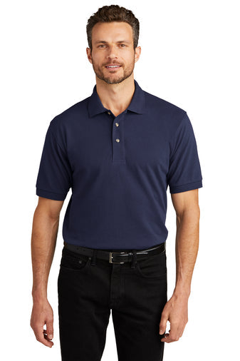 Port Authority Heavyweight Cotton Pique Polo with custom logo embroidery