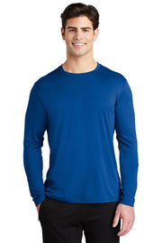 Sport-Tek Posi-UV Pro Long Sleeve Tee with custom logo embroidery