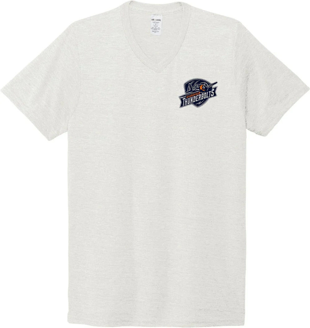 Allmade Unisex Tri-Blend V-Neck Tee with custom logo embroidery