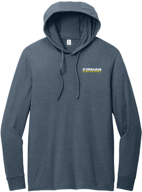 Allmade Unisex Tri-Blend Hoodie Tee with custom logo embroidery