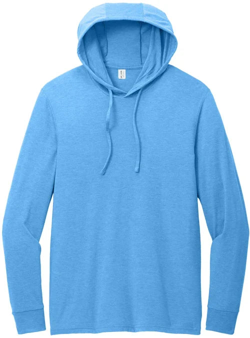 Allmade Unisex Tri-Blend Hoodie Tee with custom logo embroidery