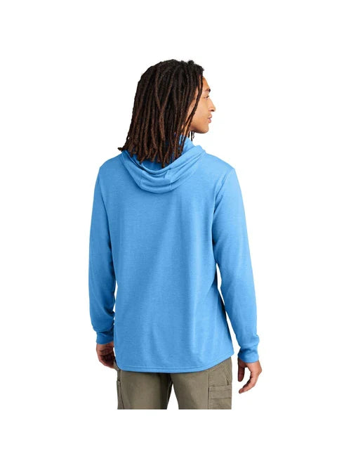 Allmade Unisex Tri-Blend Hoodie Tee with custom logo embroidery