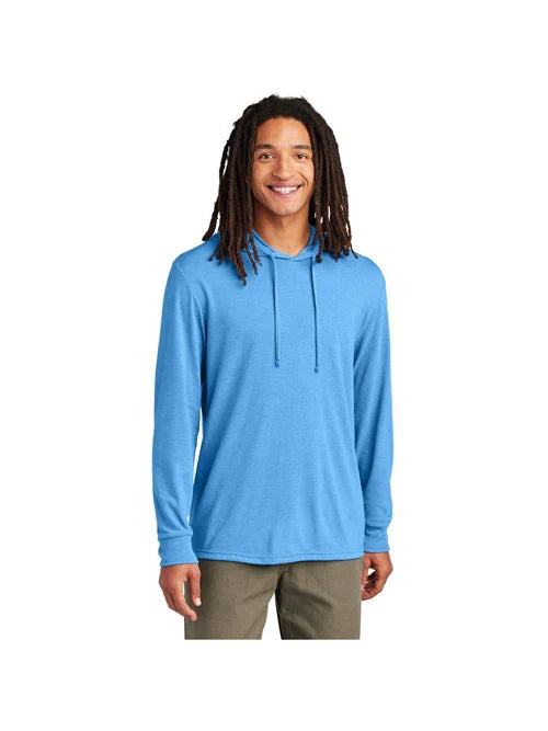 Allmade Unisex Tri-Blend Hoodie Tee with custom logo embroidery