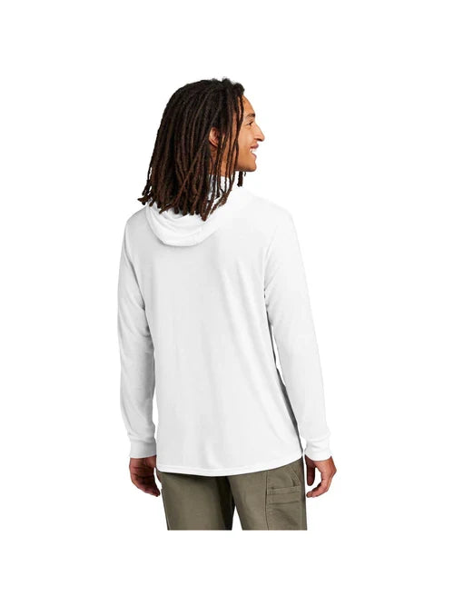 Allmade Unisex Tri-Blend Hoodie Tee with custom logo embroidery