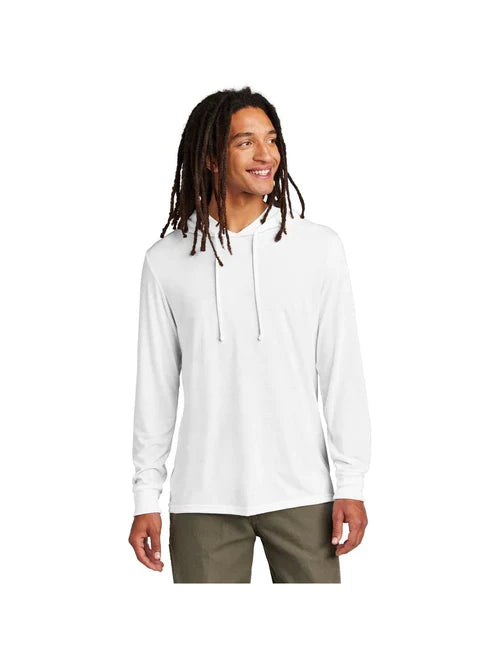 Allmade Unisex Tri-Blend Hoodie Tee with custom logo embroidery
