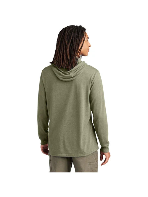 Allmade Unisex Tri-Blend Hoodie Tee with custom logo embroidery