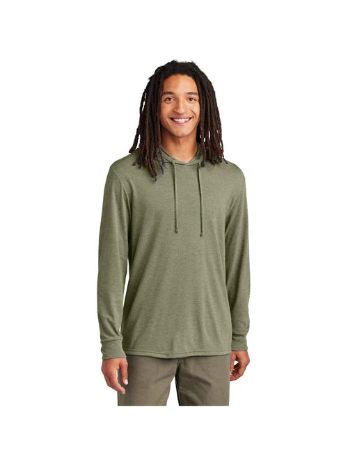 Allmade Unisex Tri-Blend Hoodie Tee with custom logo embroidery