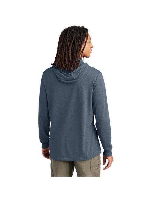 Allmade Unisex Tri-Blend Hoodie Tee with custom logo embroidery