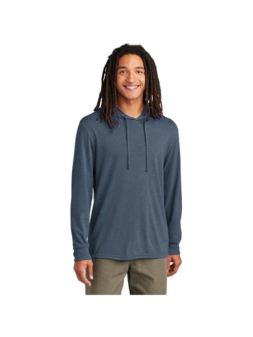 Allmade Unisex Tri-Blend Hoodie Tee with custom logo embroidery