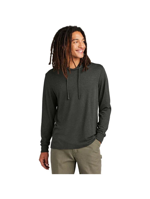 Allmade Unisex Tri-Blend Hoodie Tee with custom logo embroidery