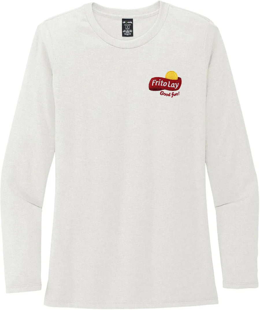 Allmade Women’s Tri-Blend Long Sleeve Tee with custom logo embroidery