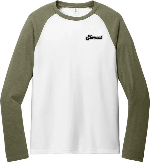 Allmade Unisex Tri-Blend Long Sleeve Colorblock Raglan with custom logo embroidery