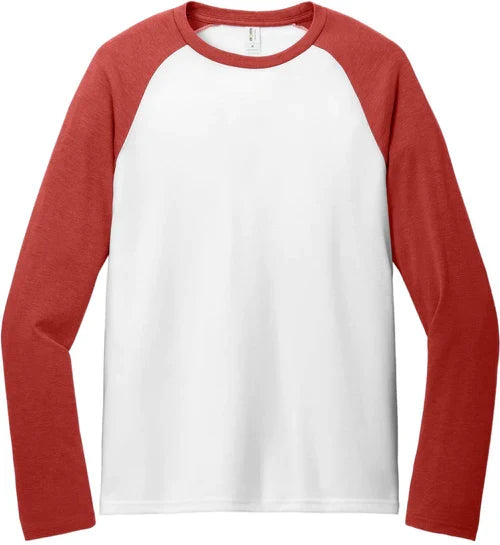 Allmade Unisex Tri-Blend Long Sleeve Colorblock Raglan with custom logo embroidery