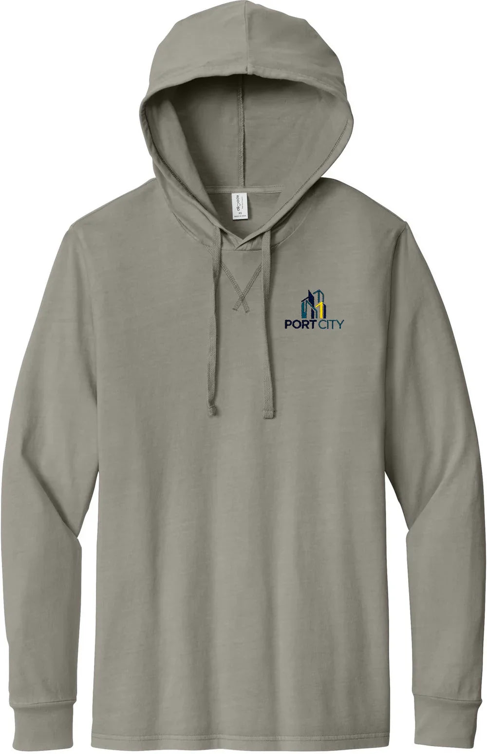Allmade Unisex Mineral Dye Organic Cotton Hoodie Tee with custom logo embroidery