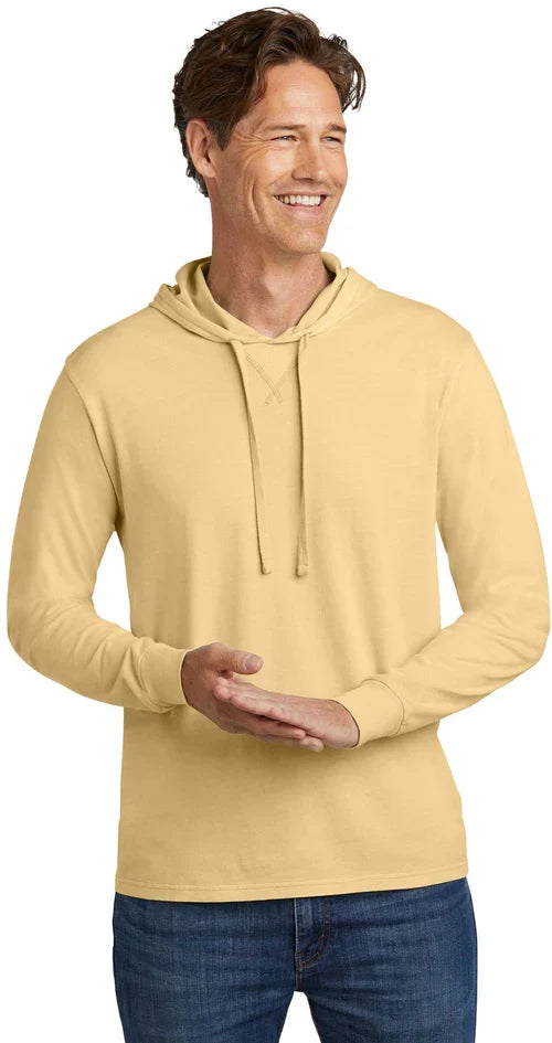 Allmade Unisex Mineral Dye Organic Cotton Hoodie Tee with custom logo embroidery