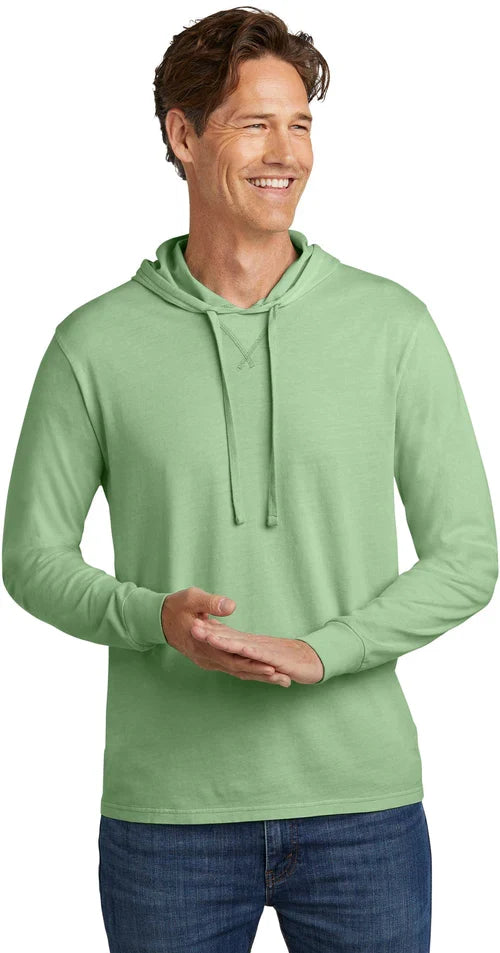Allmade Unisex Mineral Dye Organic Cotton Hoodie Tee with custom logo embroidery