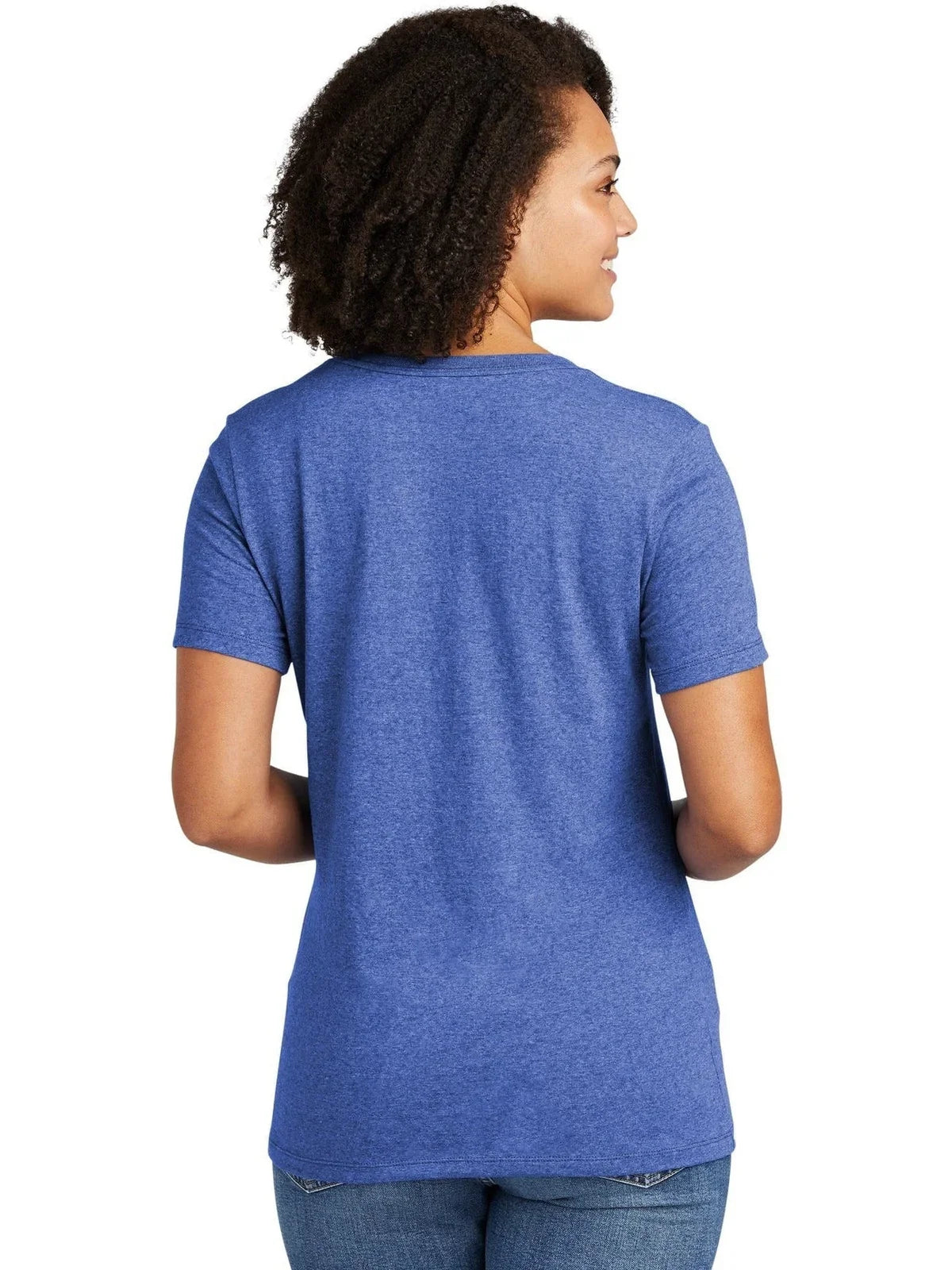 Allmade Ladies Recycled Blend V-Neck Tee with custom logo embroidery