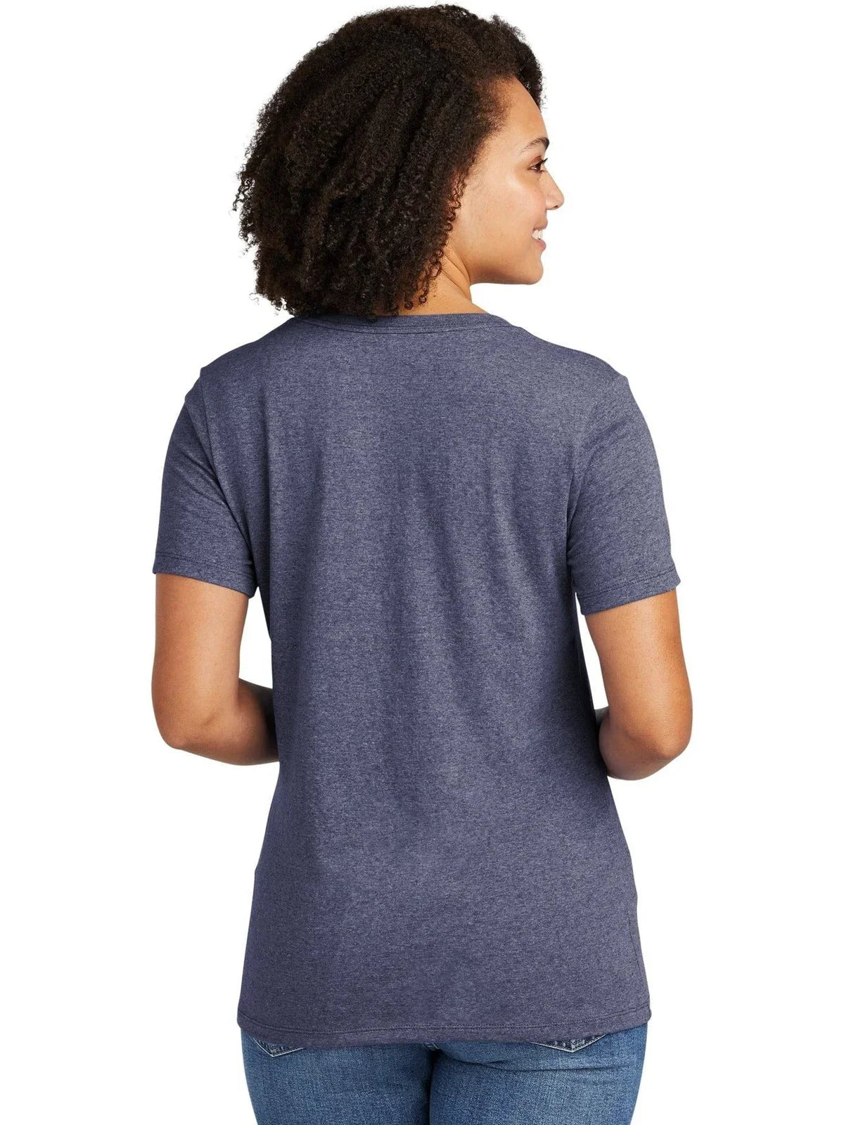 Allmade Ladies Recycled Blend V-Neck Tee with custom logo embroidery