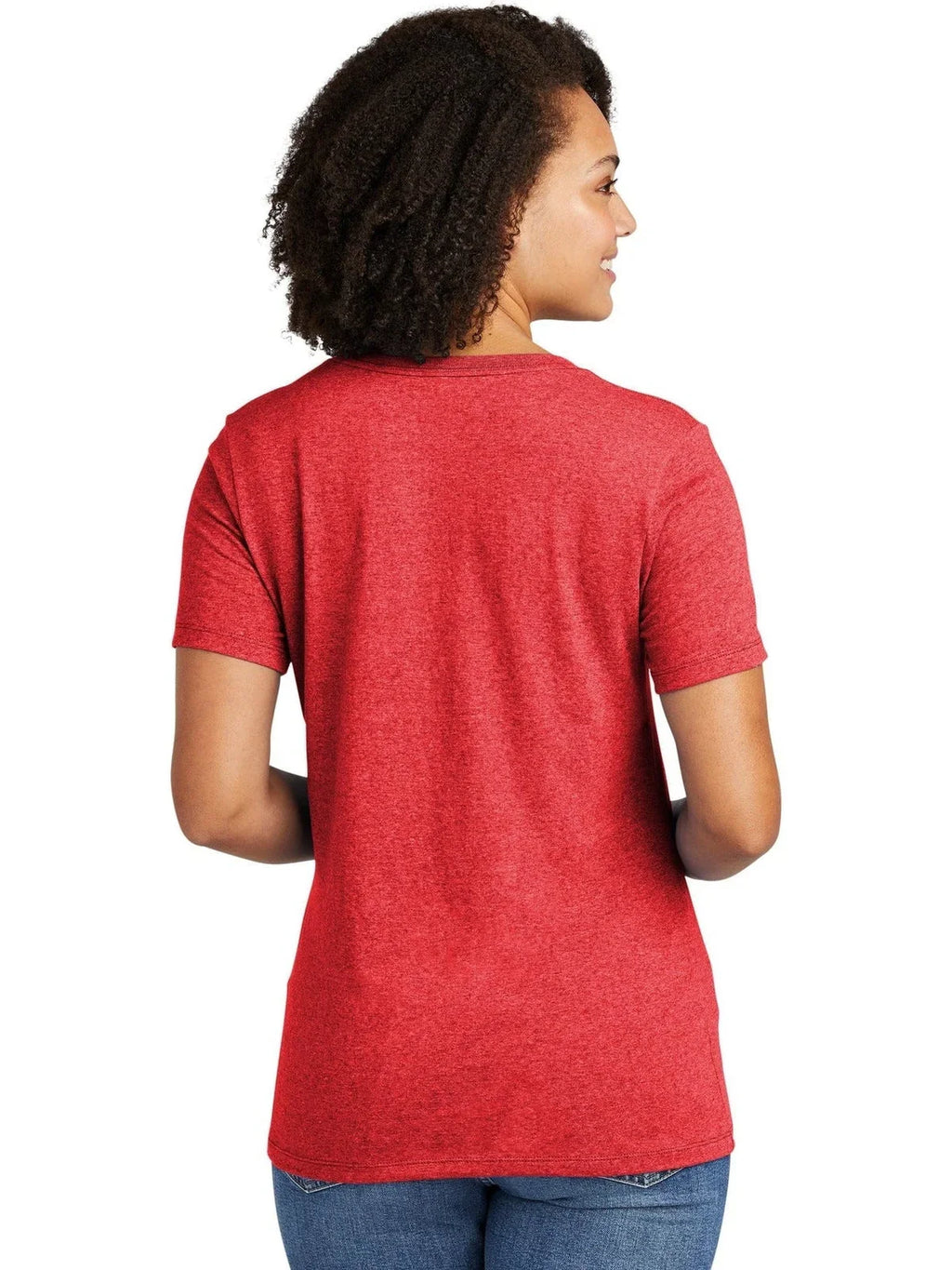 Allmade Ladies Recycled Blend V-Neck Tee with custom logo embroidery