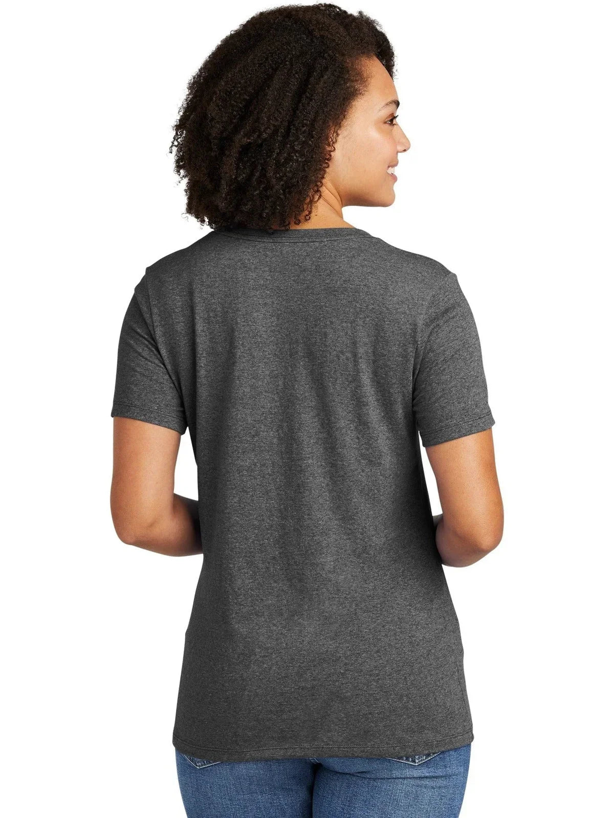 Allmade Ladies Recycled Blend V-Neck Tee with custom logo embroidery