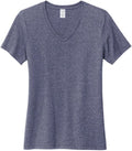 Allmade Ladies Recycled Blend V-Neck Tee with custom logo embroidery