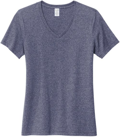 Allmade Ladies Recycled Blend V-Neck Tee with custom logo embroidery