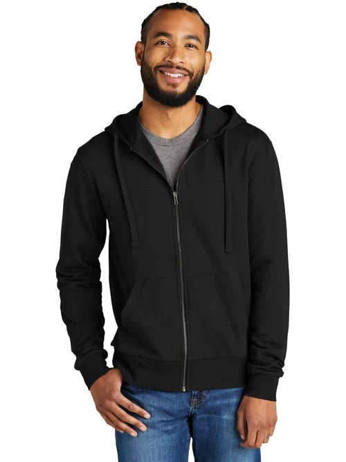 Allmade Unisex Organic French Terry Full-Zip Hoodie with custom logo embroidery