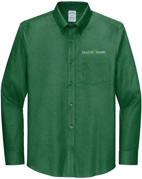 Brooks Brothers Wrinkle-Free Stretch Nailhead Shirt with custom logo embroidery