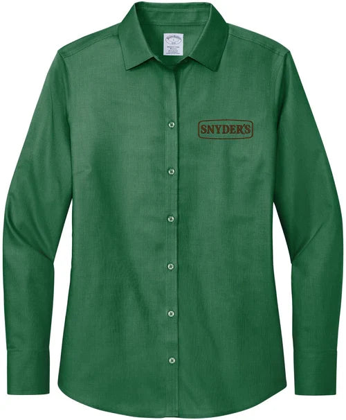 Brooks Brothers Women’s Wrinkle-Free Stretch Nailhead Shirt with custom logo embroidery