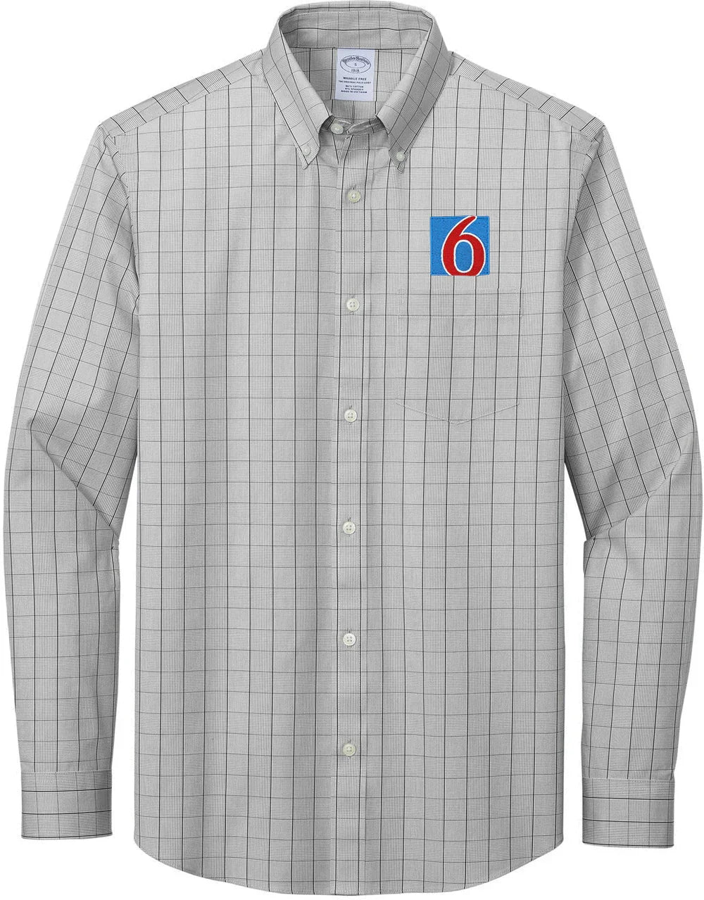 Brooks Brothers Wrinkle-Free Stretch Patterned Shirt with custom logo embroidery