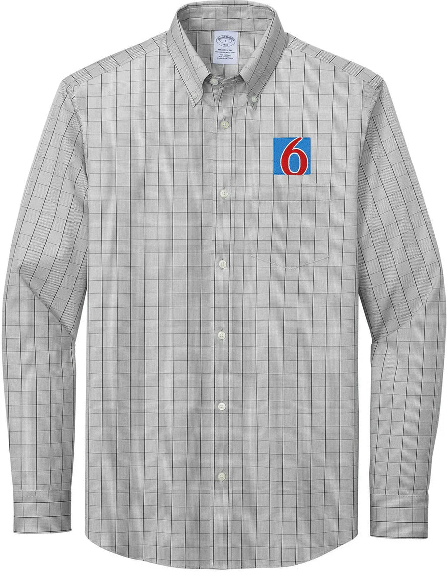 Brooks Brothers Wrinkle-Free Stretch Patterned Shirt with custom logo embroidery