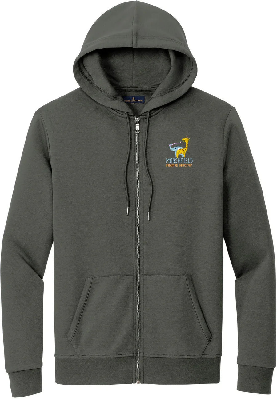 Brooks Brothers Double-Knit Full-Zip Hoodie with custom logo embroidery