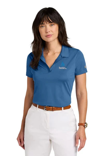 Brooks Brothers Women’s Mesh Pique Performance Polo with custom logo embroidery
