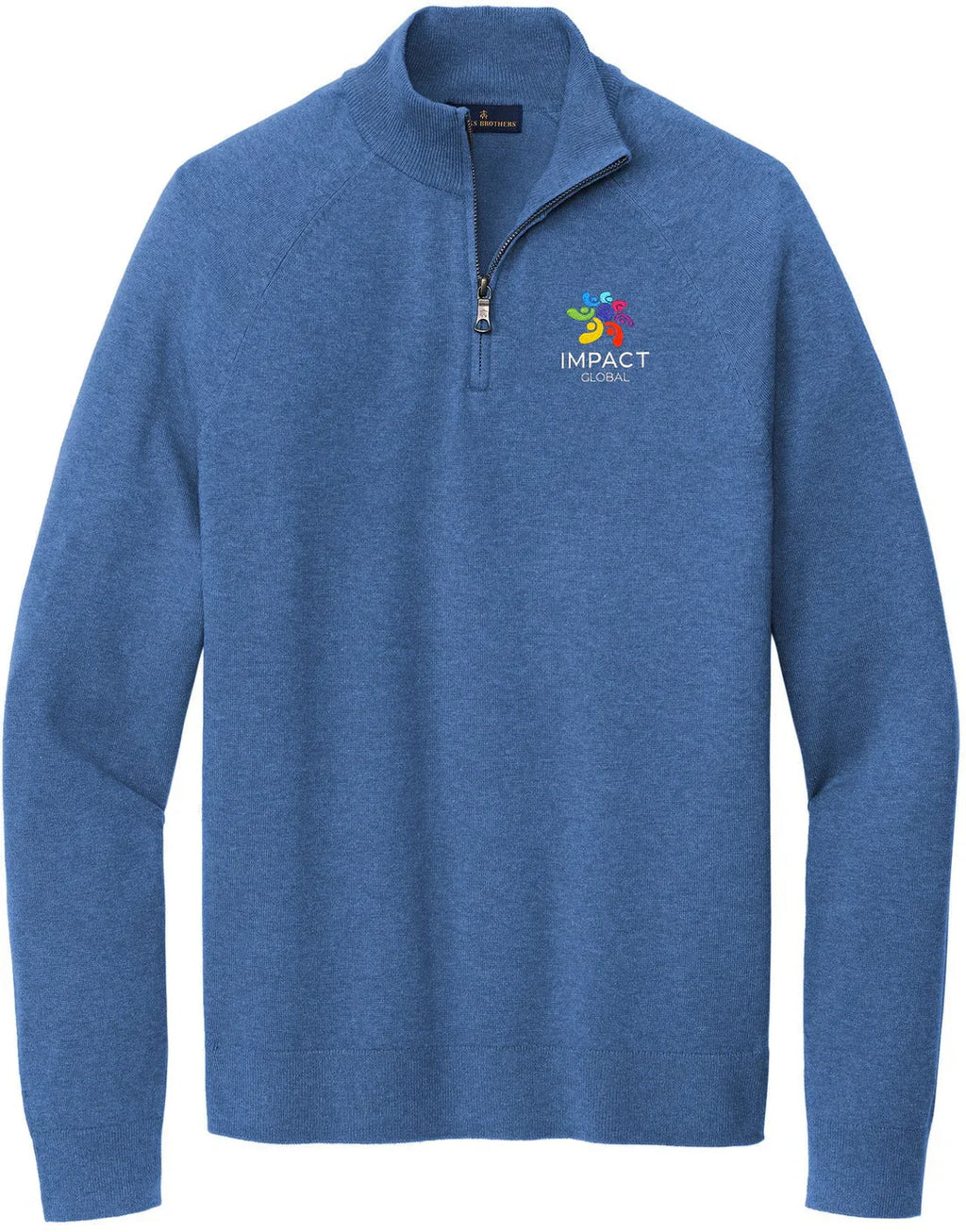 Brooks Brothers Cotton Stretch 1/4-Zip Sweater with custom logo embroidery