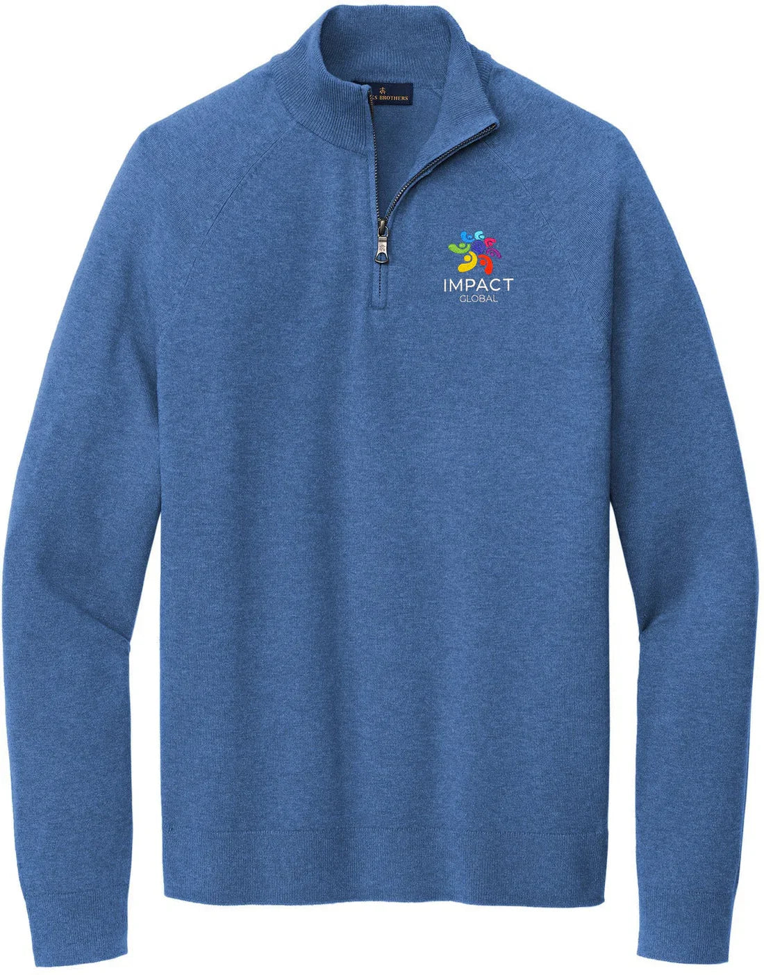 Brooks Brothers Cotton Stretch 1/4-Zip Sweater with custom logo embroidery