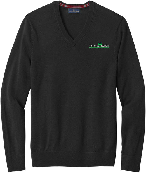 Brooks Brothers Washable Merino V-Neck Sweater with custom logo embroidery