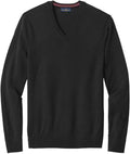 Brooks Brothers Washable Merino V-Neck Sweater with custom logo embroidery