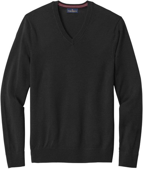 Brooks Brothers Washable Merino V-Neck Sweater with custom logo embroidery