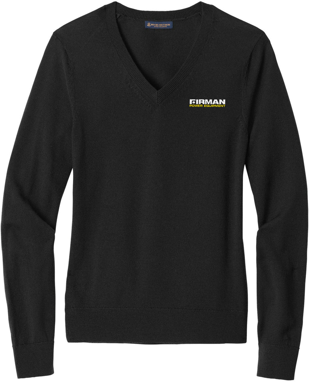 Brooks Brothers Ladies Washable Merino V-Neck Sweater with custom logo embroidery
