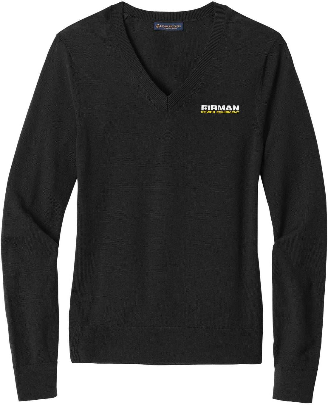 Brooks Brothers Ladies Washable Merino V-Neck Sweater with custom logo embroidery